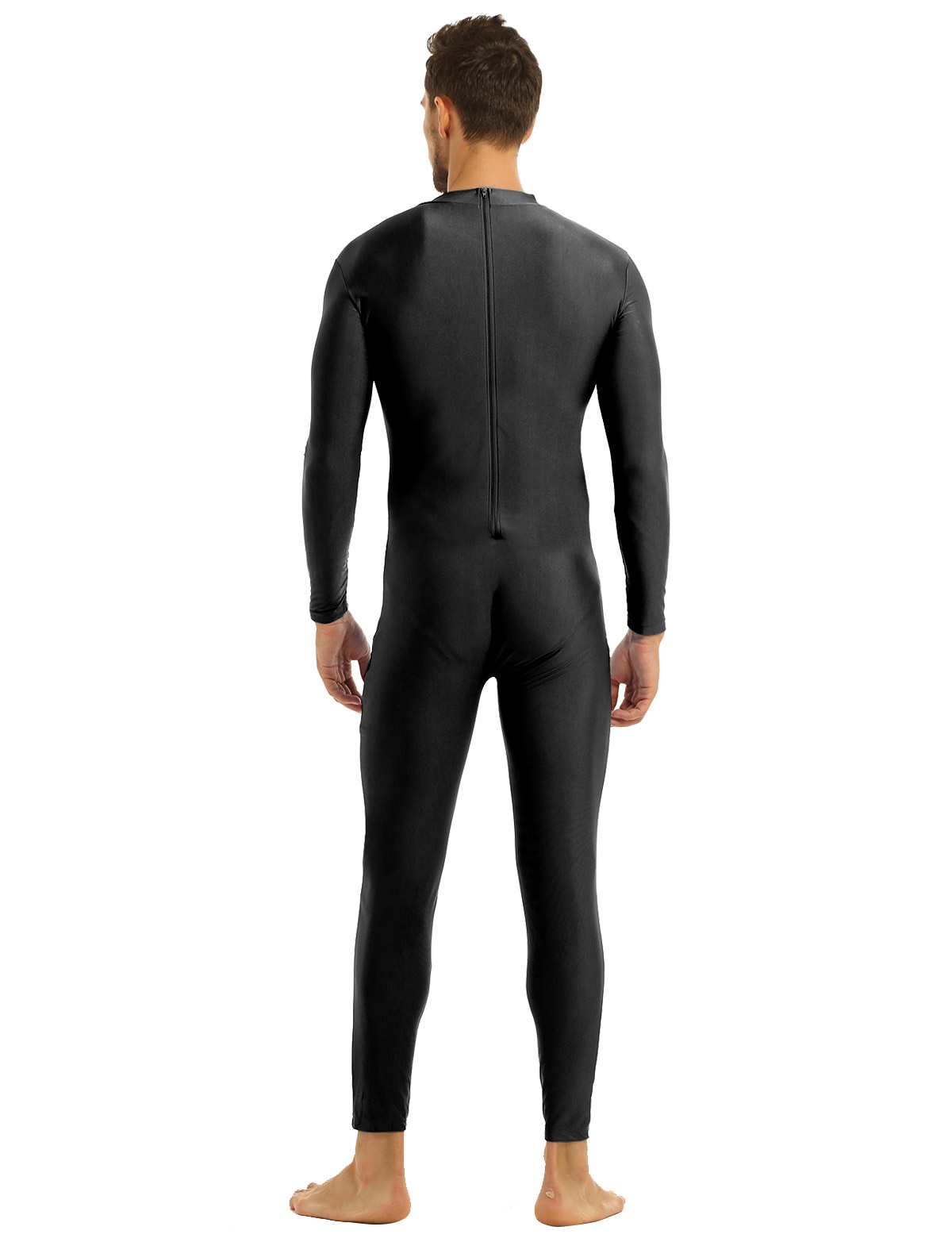 Darm passen Männer Kleidung der verspotten Nacken Overall Kostümich Haut-Enge fest Farbe Unitard Karosserie Trikot Bodystocking Dancewear