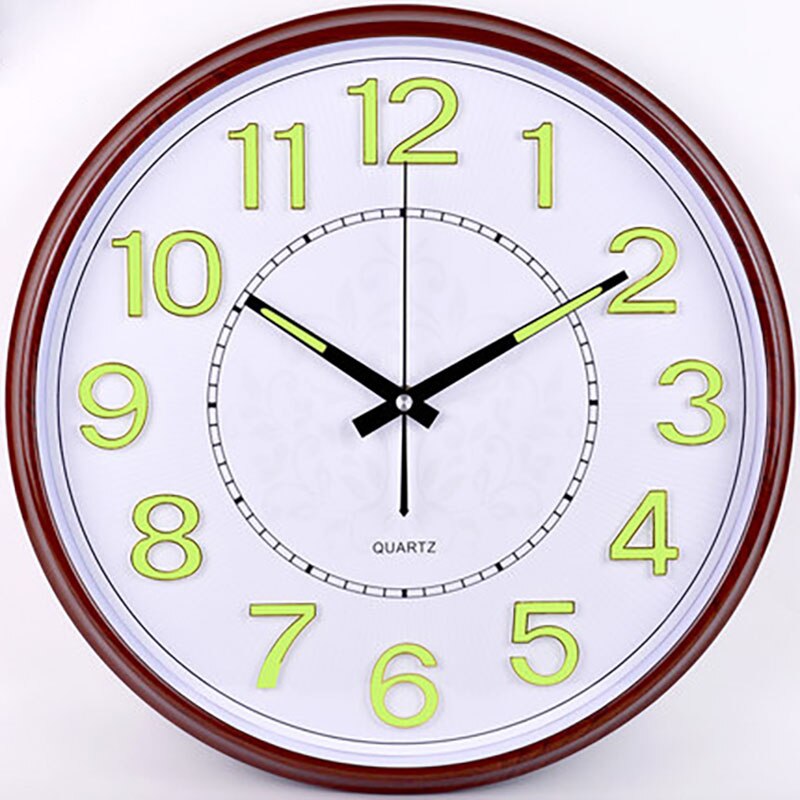 Mute vægur moderne stort natlys ur quartz dekorative digitale wanduhr vægmaleri vægure: 38cm stil 17