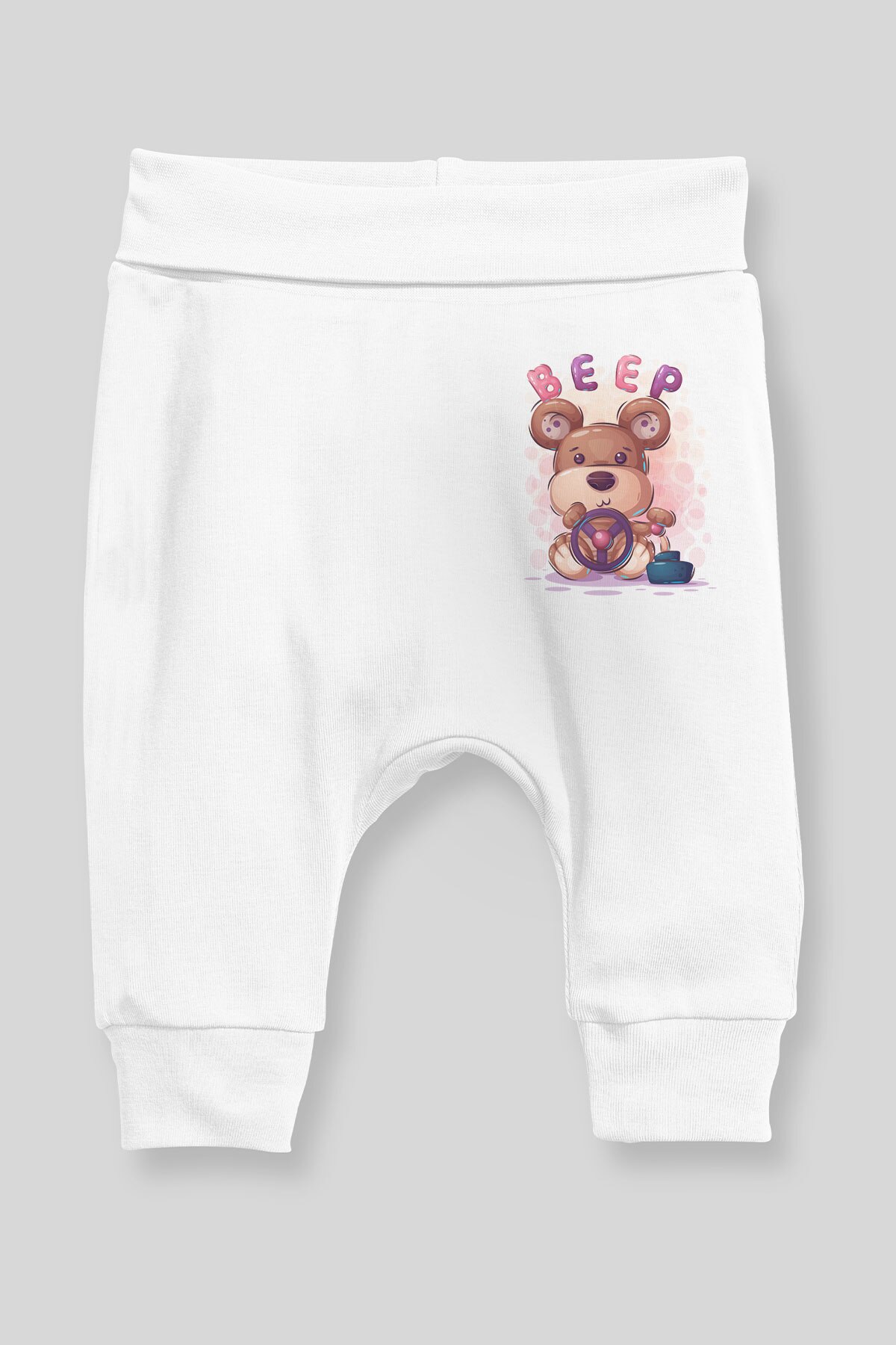 Angemiel Baby Chauffeur Bär Baby Junge Pluderhosen Pantalon Weiß