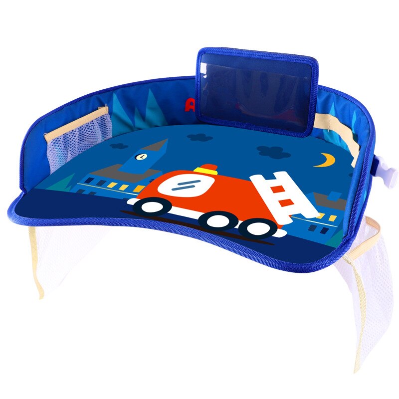 Kinderzitje Bureau Board Cartoon Patroon Waterdichte Baby Lade Draagbare Autostoeltje Baby Tekening Eettafel: Fire truck