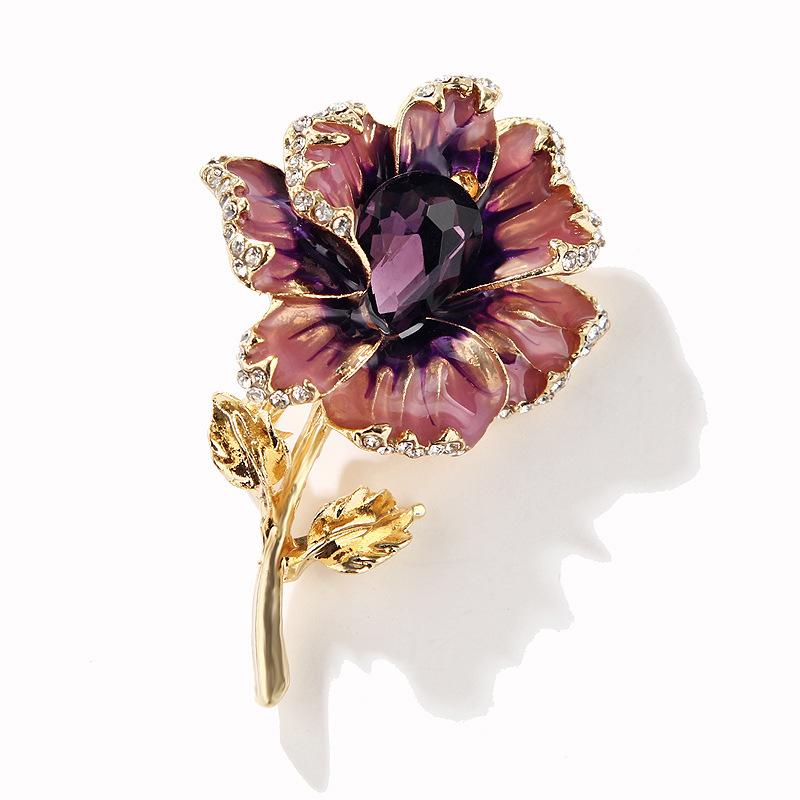 Broche en forme de fleur de tournesol pour femmes, , émail, tulipe, Rose, tournesol, , à la , classique, pour fête de mariage