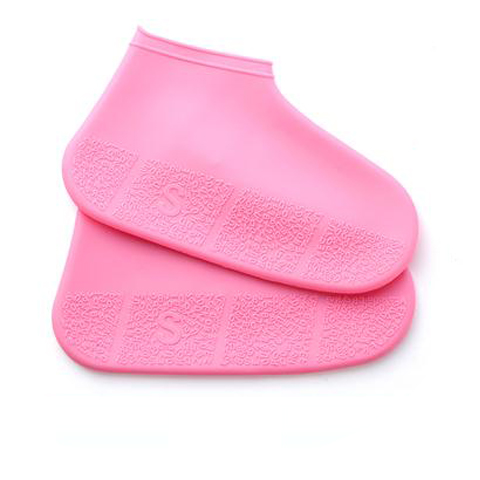 Praktische Silikon Wasserdichte Schuh Abdeckung unisex Schuhe Protektoren Regen Stiefel für drinnen draussen Regnerischen Tage Schuh Abdeckung Zubehör: Rosa / S