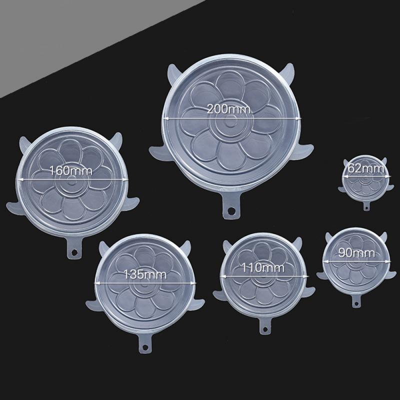6/1 pcs Home Silicone Stretch Lids Universal Silicone Food Wrap Bowl Pot Lid Silicone Cover Pan Cooking Kitchen Accessories
