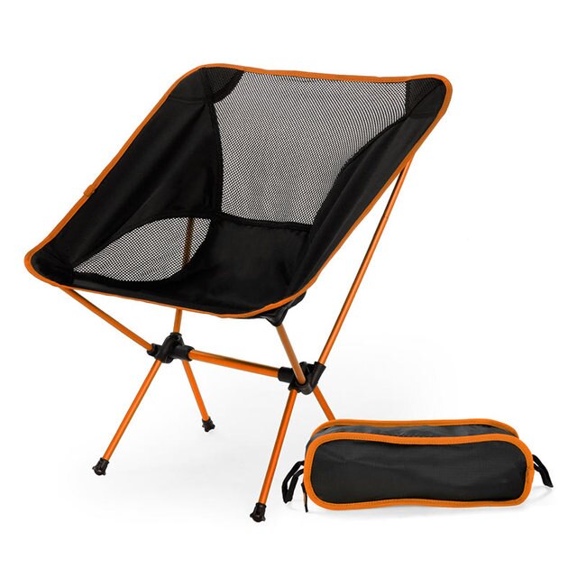 Reise Ultraleicht Klappstuhl Ich bin Freien Tragbare Camping BBQ Stuhl Strand Sitz Wandern Picknick Angeln Werkzeug Stuhl Garten Mond Stuhl: S1017 Orange