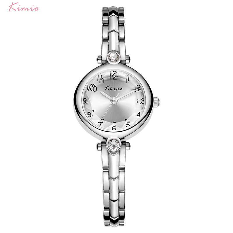 Kimio luksus rhinestone quartz ur rustfrit stål armbånd ure casual vandtæt armbåndsur dame kjole ur: 3304