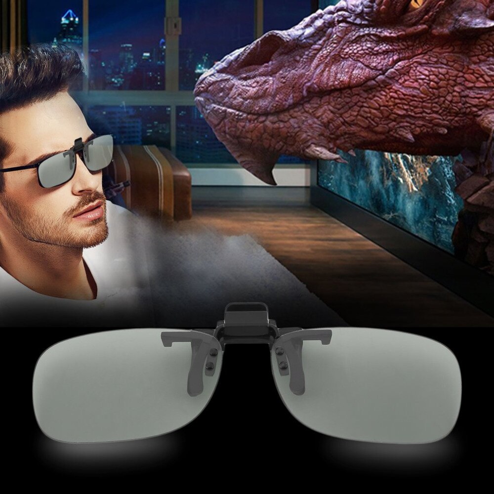 3D Light Weight Man Woman Clip On Type Passive Circular 3D Glasses Clip For 3D TV Movie Cinema