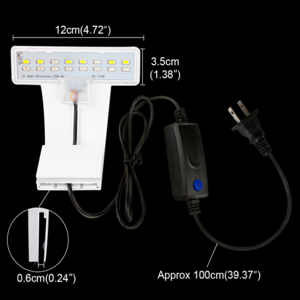 Super Slim LED Aquarium Lights Clip-on LED Plants Grow Light 5W Aquatic Freshwater Lamps Waterproof Lamp For Fish Tanks