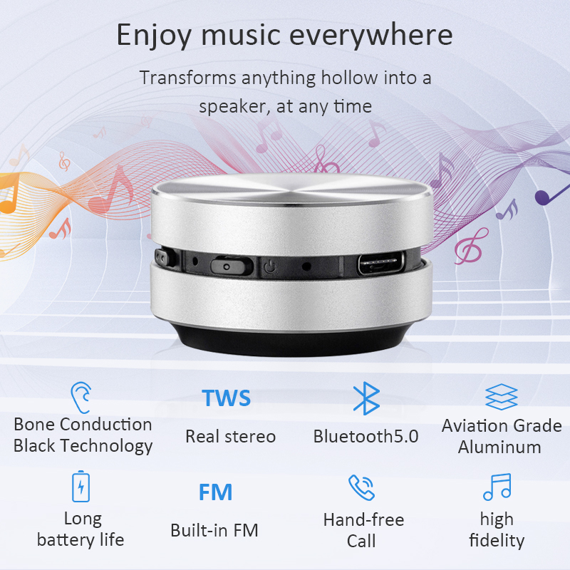Benledning bluetooth högtalare vibration stereo ljud digital tws trådlös minsta bärbara ljudbox duramobihumbird högtalare