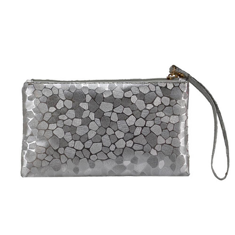 Monedero de piel para mujer, moderno, sencillo, con de piedras, Vintage, 6: Gris