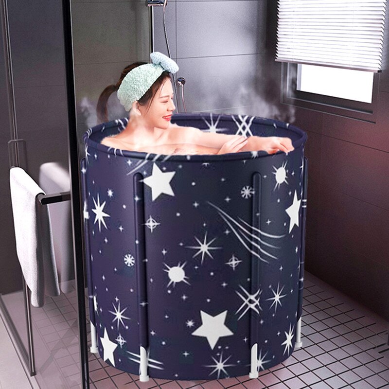 Support en tissu baignoire pliante adulte baignoire épaissie domestique baignoire Portable 70x65cm