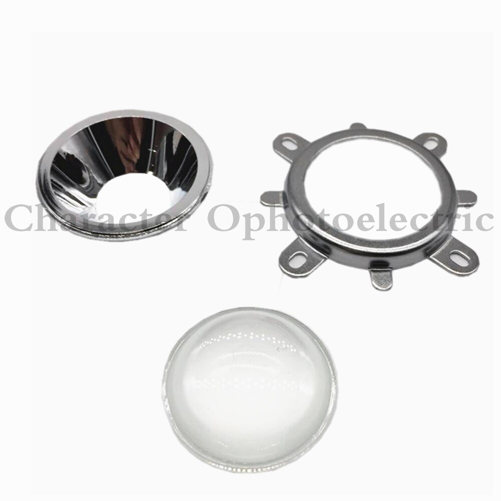 Led Glas Lens met Reflector Collimator, reflecterende cup en houder 44mm voor 10 W led chip