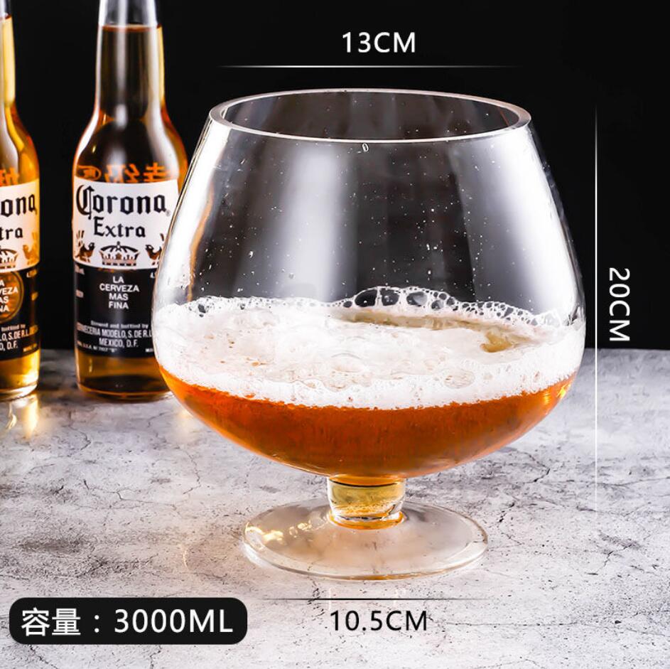 6000ml Large Wine Glass Large Coke Bucket Container Large Beer Glass Large Wine Glass Champagne Glass Kitchen Dining Bar: 3000ML thickening