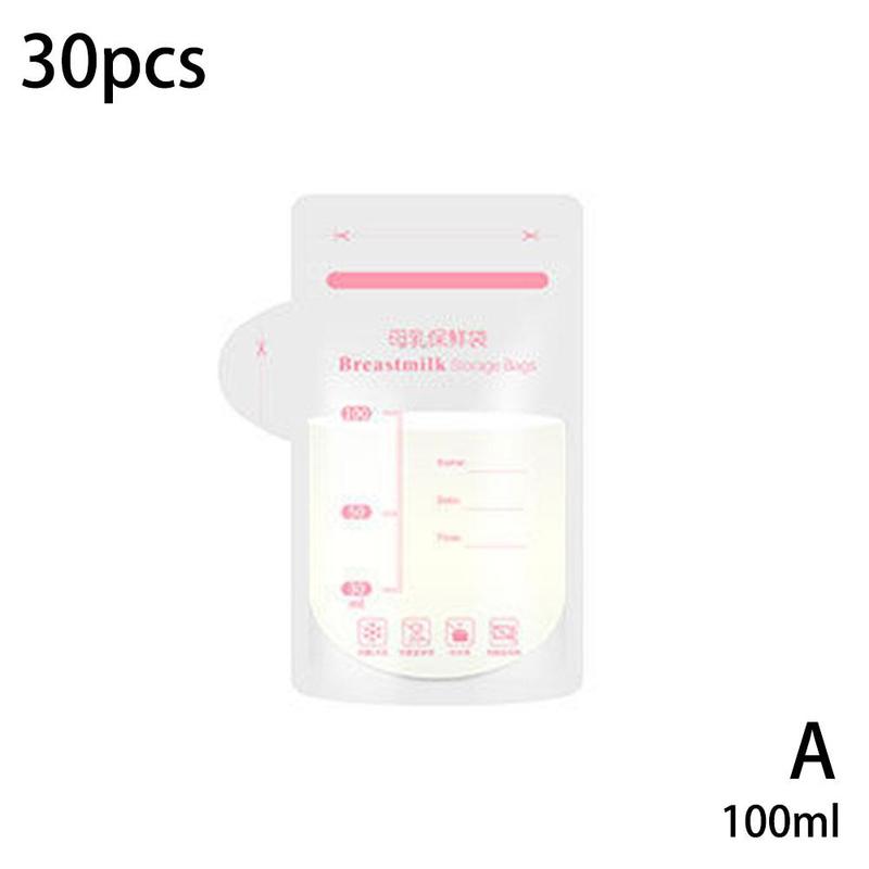 30pcs Milk Freezer Bags Milk Baby Food Storage Breast Milk Storage Bag Baby Food Safe Feeding Bags Breast Milk Freezer Bags: 100ml