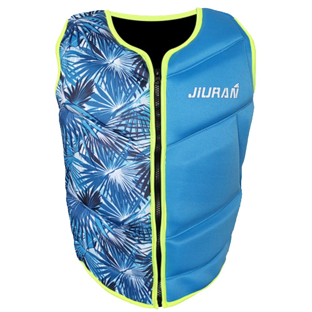 Life Vest Rafting Life Neoprene Jacket Sea Rescue Swimming Fishing Floating Jacket Outdoor Water Sports Wear Buoyancy Vest: Maple Leaf Blue L