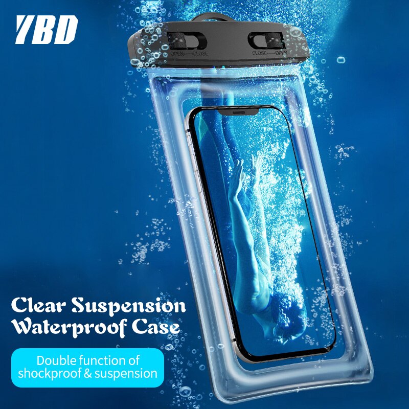 YBD 6.5 inch Below Waterproof Case for iPhone 11 Huawei Xiaomi Redmi 9 TPU Waterproof Case for Samsung Galaxy A21s A11