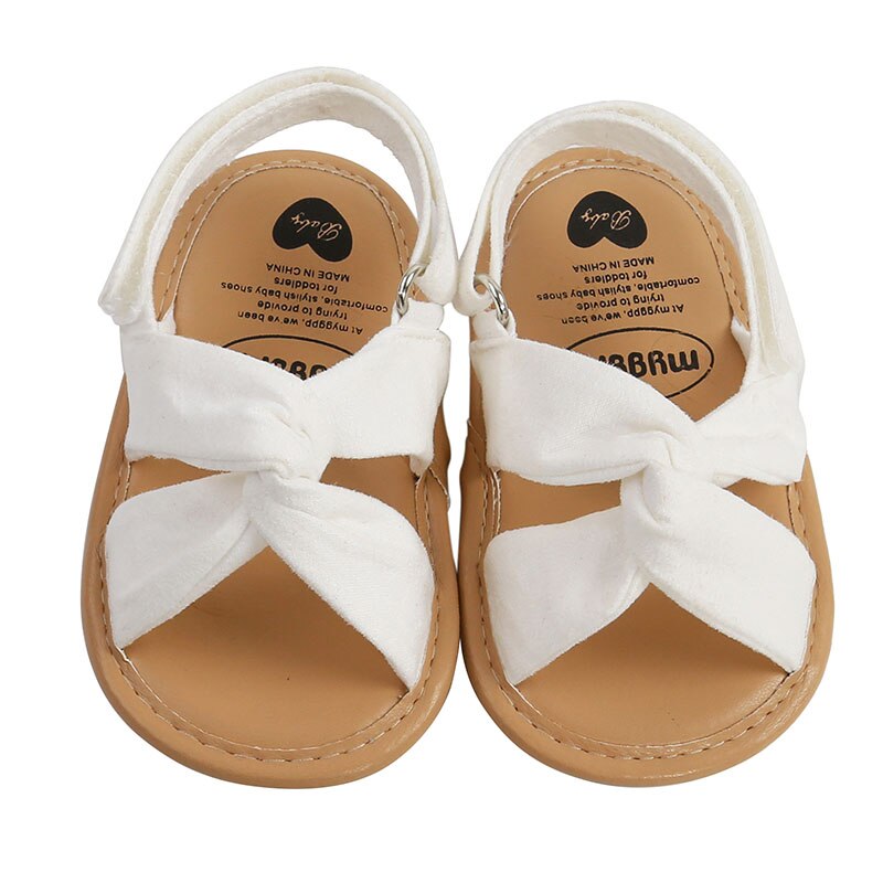 Ademende Zomer Baby Schoenen Meisjes Sandalen Peuters Eenvoudige Stijl Effen Kleur Zachte Zool Schoenen Outdoor Indoor Prewalker Klompen: WHITE / 13-18 months