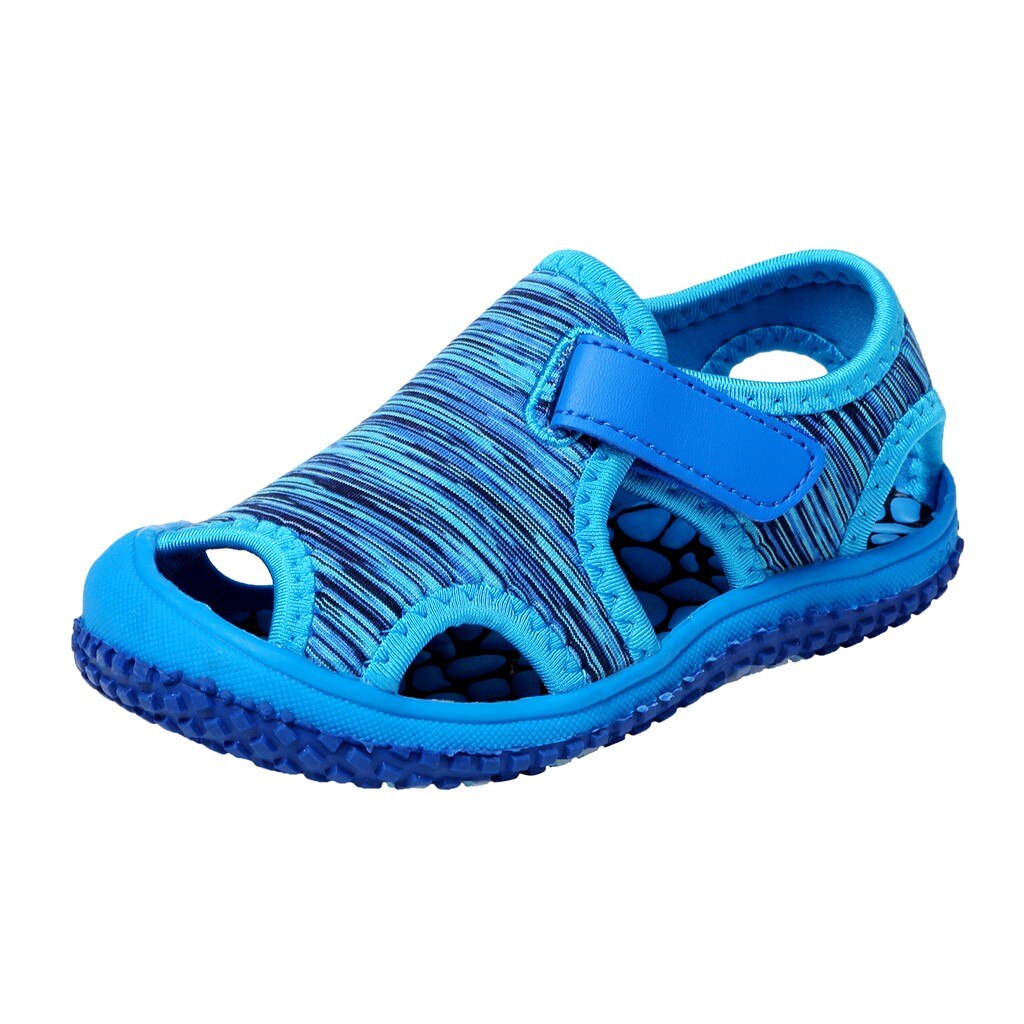 été bébé filles garçons sandales enfants plage sandales fond souple anti-dérapant infantile chaussures enfants en plein air Anti-collision chaussures: Bleu / 24