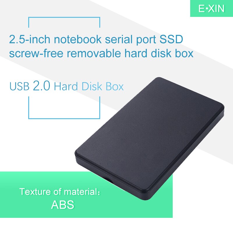 USB 2.0 boîte de disque dur 2.5 pouces ordinateur portable Port série SSD sans vis boîte de disque dur Mobile