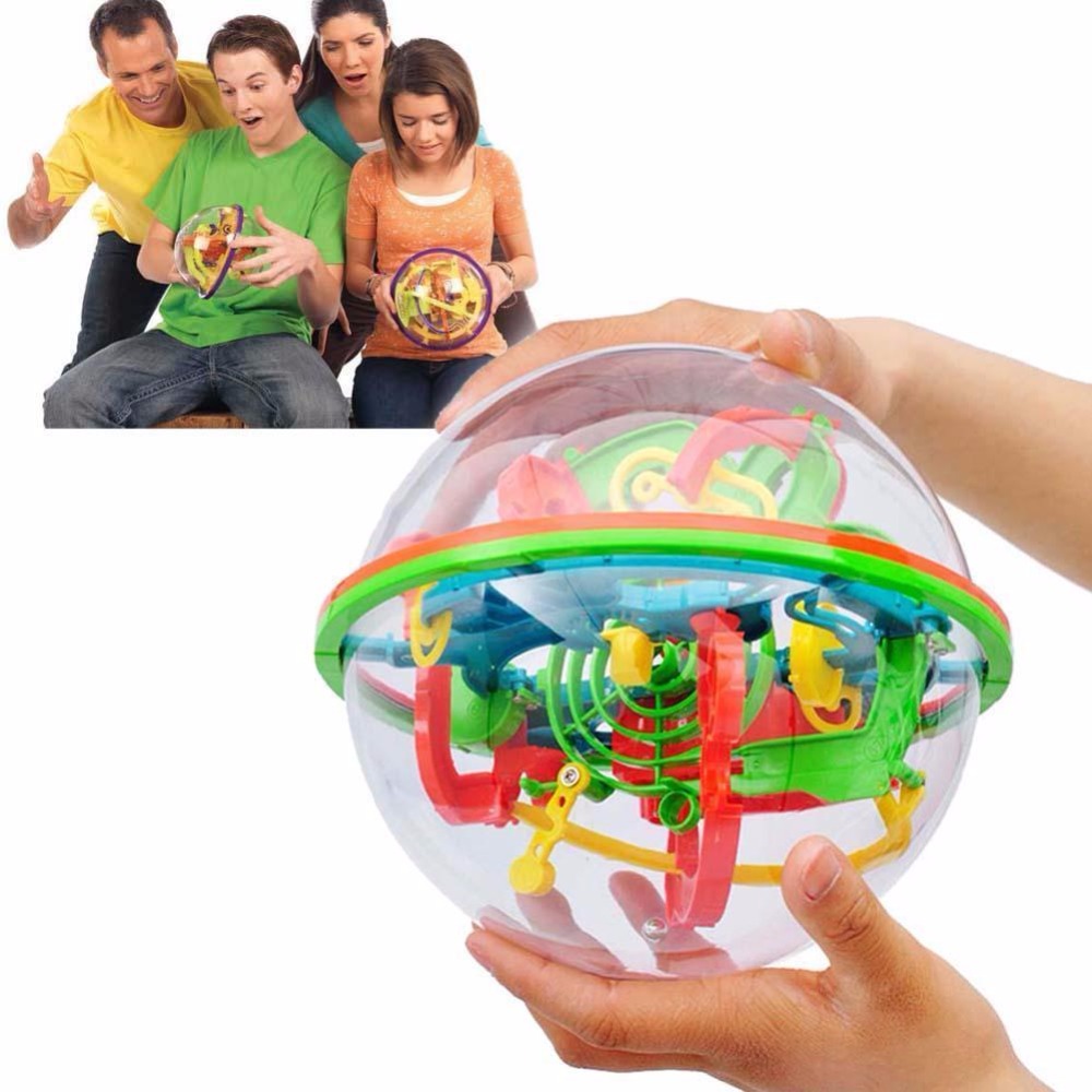 3D Intellect Puzzel Bal Doolhof Spel Voor Kinderen Vroege Educatief Metalen Speelgoed Houten Leren Creativiteit Kids J11