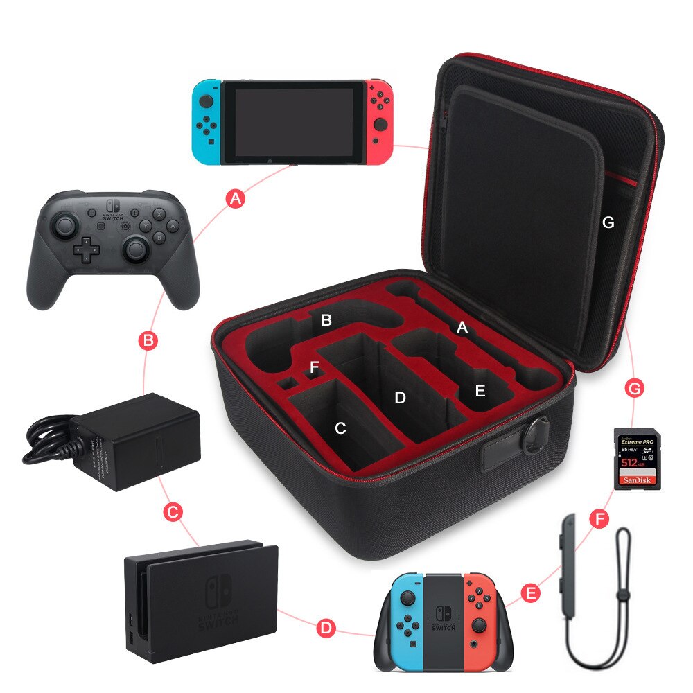 EVA DOBE TNS-1898 per Nintendo interruttore Sacchetto di Immagazzinaggio Scatola di Protezione Custodia per il trasporto Borse Da Viaggio
