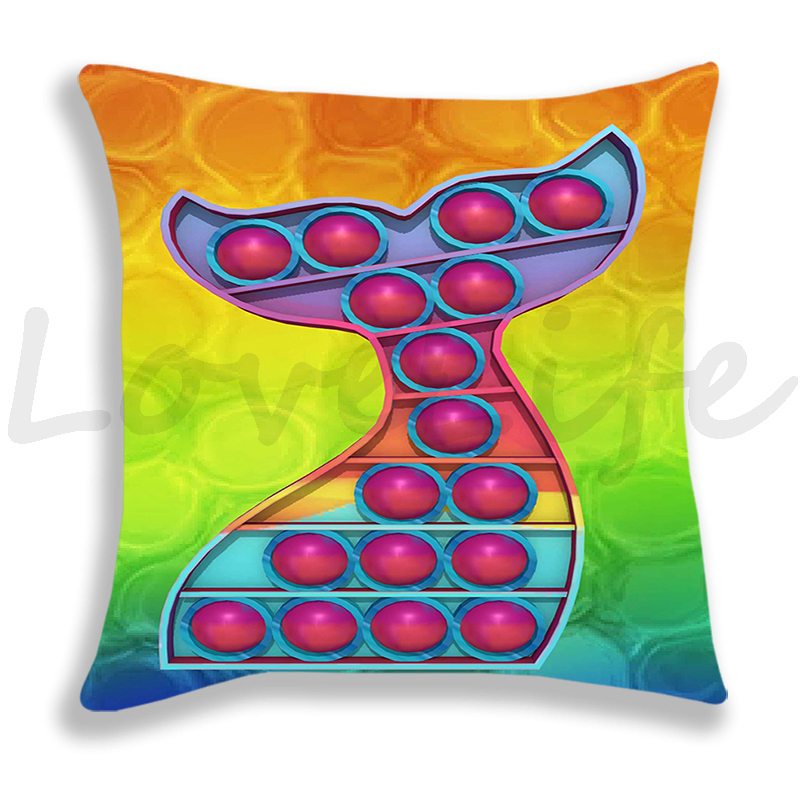 Pop Het Gedrukt Kussensloop Leuke Kussenhoezen Voor Fauteuil Bed Thuis Decoratieve Regenboog Kleur Kussensloop Kids kussensloop: 8