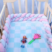 2M Baby Crib Bumper Geknoopt 4 Strengen Gevlochten Bumper Handgemaakte Knoop Kussen Pad Kussen Nursery Cradle Decor Baby Wieg protector