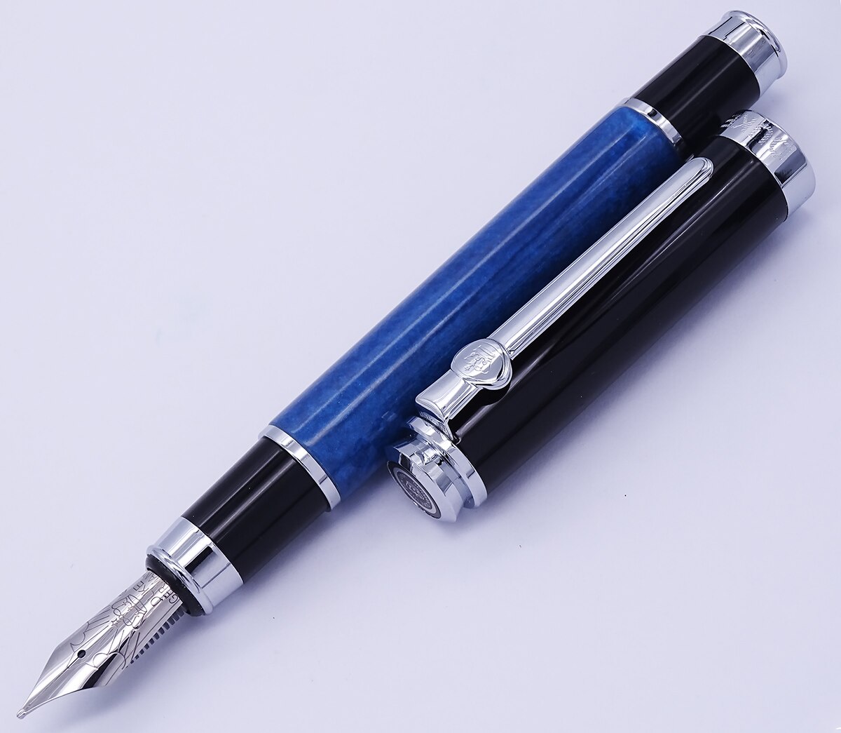 Duke Celluloid Blue Fountain Pen Beautiful Quicksand Leonardo Da Vinci Medium Nib Pen Business Office Home Supplies