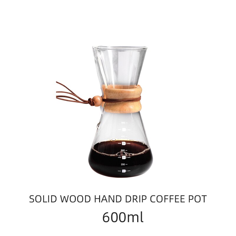 400/600ML High-borosilicate Glass Pour-over Coffee Pots Manual Drip Pot High Temperature Resistant Glass Coffee Maker Coffeeware: 600mlwithout filter