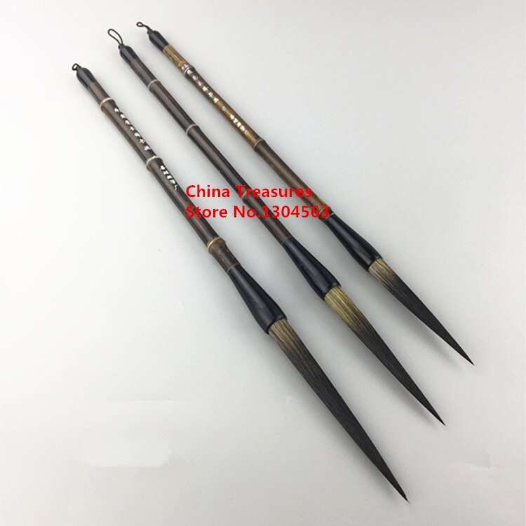 3pcs/lot Chinese Calligraphy Brush Chinese Painting Brush Pen Chinese Ink Brush Long Hair Writing Brush Pen Mo Bi Bear Hair