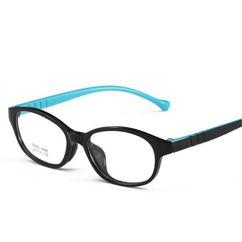 Retro barnebrille ramme dreng pige behagelig og enkel silikone baby briller sikkerhed recept briller oculos de grau: Sort-blå