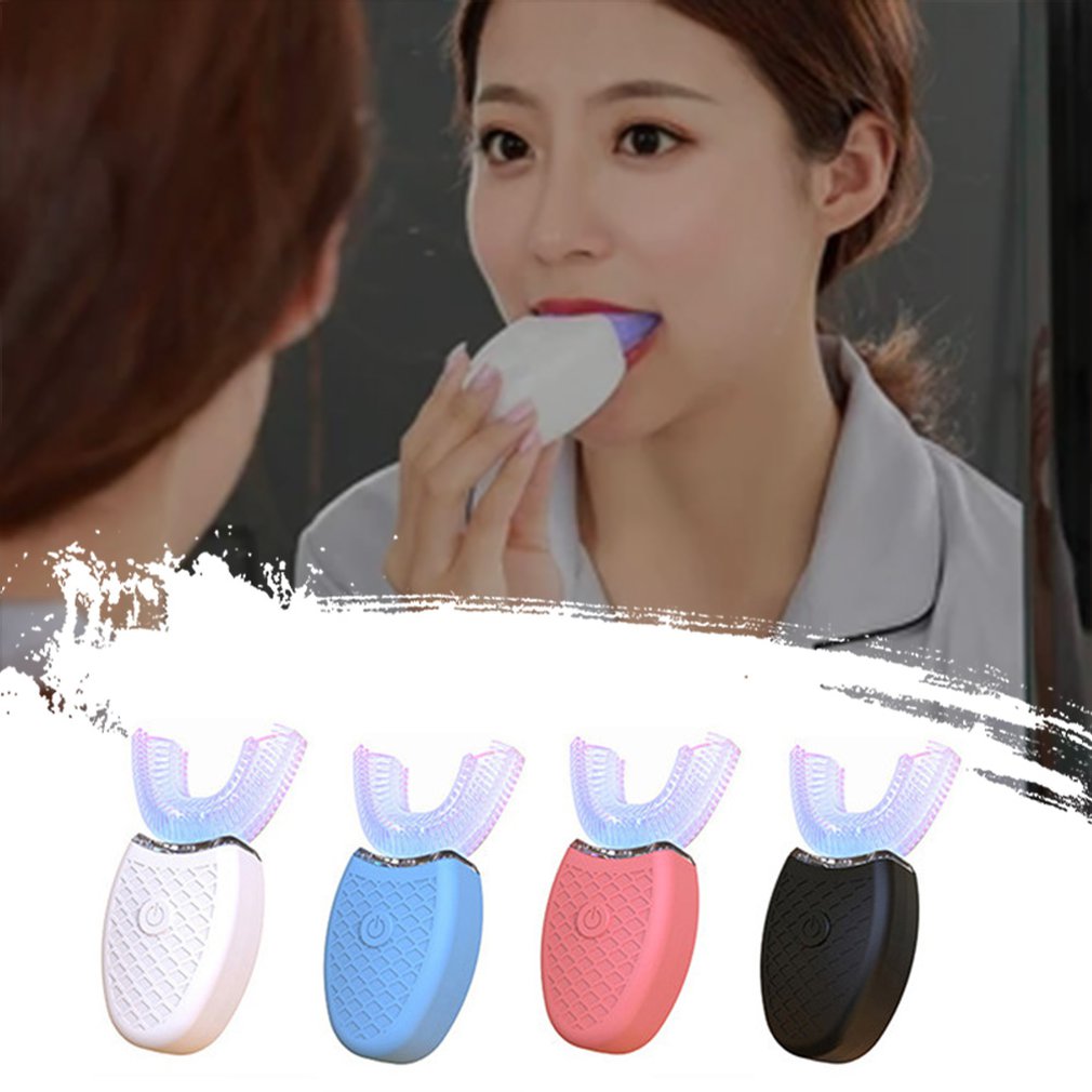 360 Graden Automatische Whitening Tandenborstel U-Vormige Elektrische Tandenborstel Schoonheid Instrument Witte Elektrische Tandenborstel