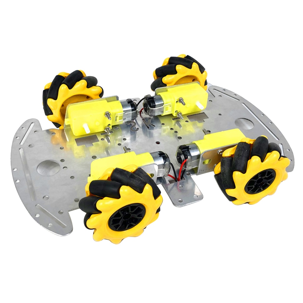 4WD Robot Smart Car Chassis Kits with Motor, Coupling, Mecanum Wheels for DIY Education Robot Smart Car Kit for Student