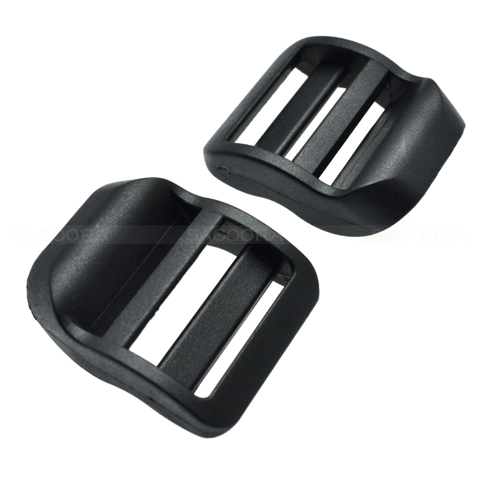 1pcs/pack Pack 1" Plastic Ladder Lock Slider Buckle Adjustable Black for Backpack Straps