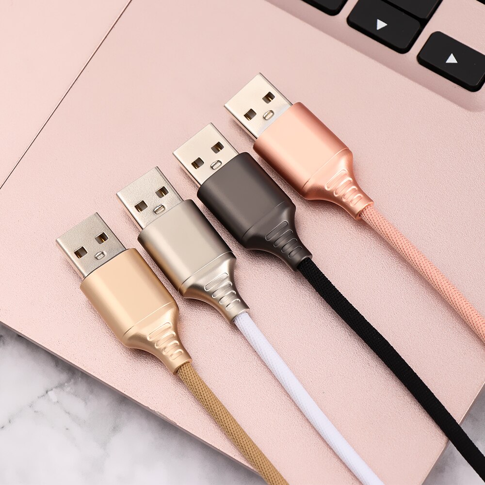 1PC 1m USB Charging Data Sync Nylon Cable Safety Protection Updated Auto Cut-off Disconnect Led Light USB Accessories