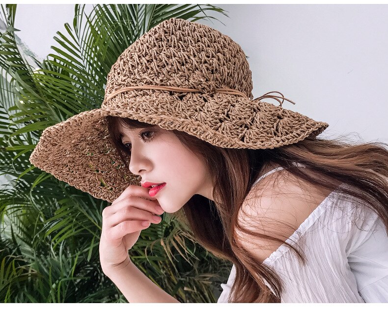 La Europa de los Estados Unidos Simple playa verano gorras casuales de mujer Panamá sombreros de señora de las mujeres de la de ala plana paja gorro para el sol Niña