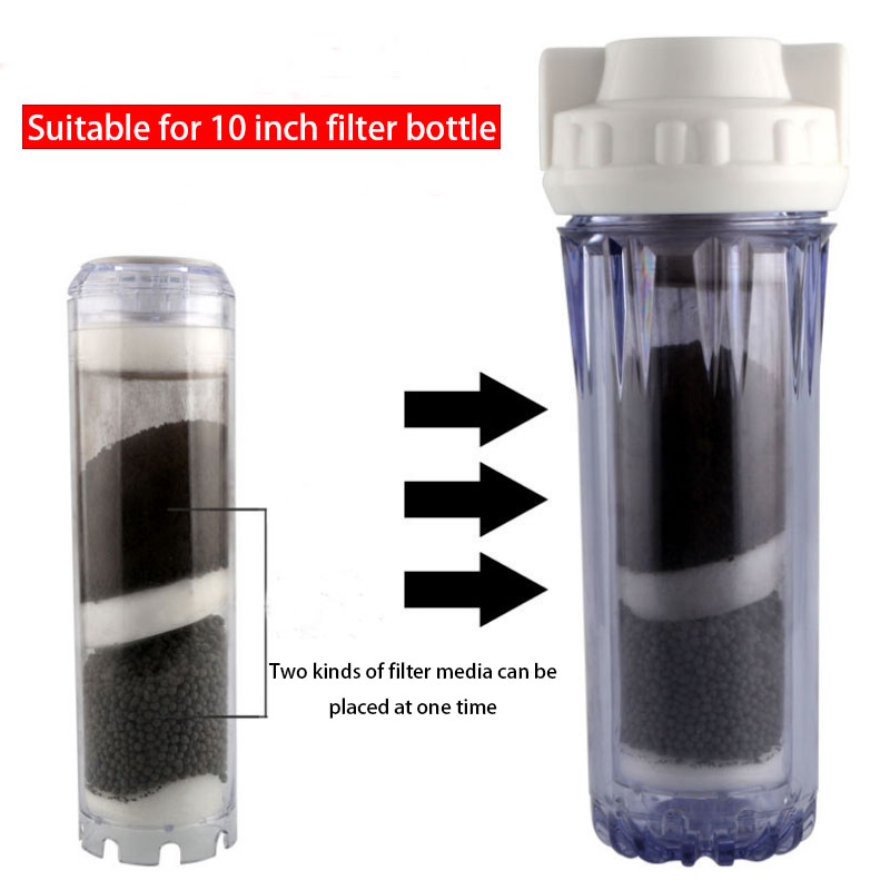 Waterzuiveraar Accessorie 10 Inch Verpakking Shell Diy Filter Materiaal Vullen Transparante Filter Element Lege Shell Platte Druk