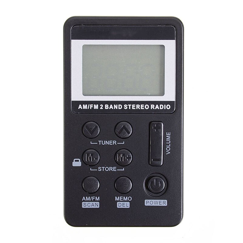 Personal Stereo AM FM Radio Portable Digital LCD Display W/ Earphones Built-in 500mAh Lithium Battery 64-108MHZ