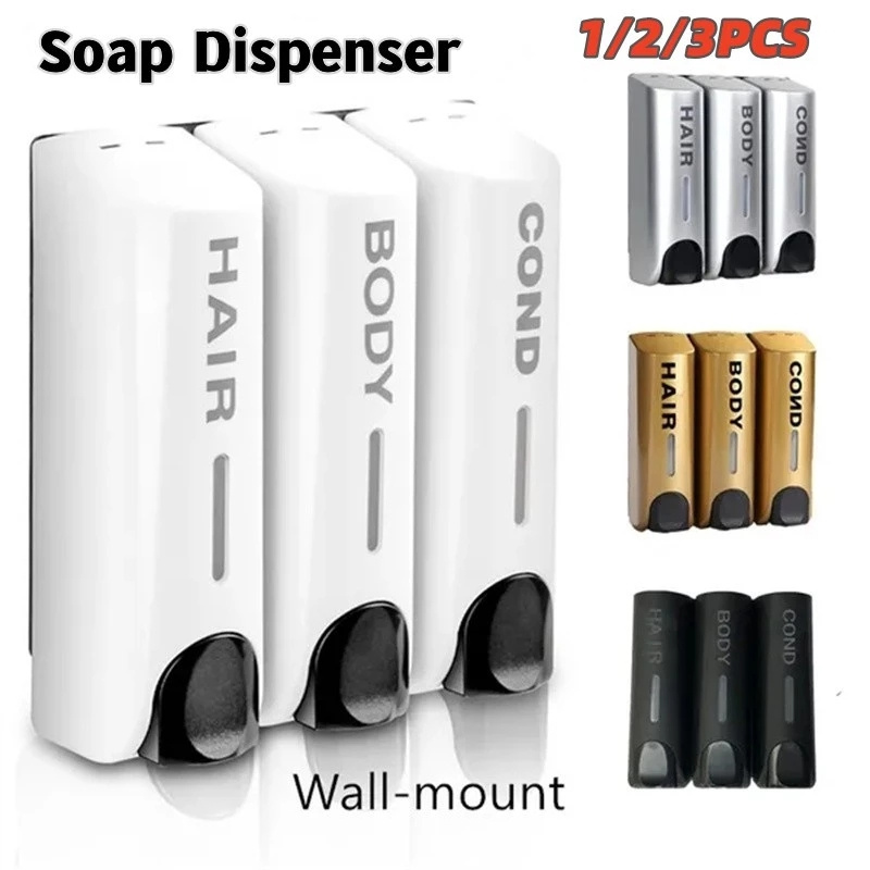 3/2/1 såpedispensere veggmontert dusj bad sjampo dispenser flytende såpebeholder baderomstilbehør såpe- og geldispenser