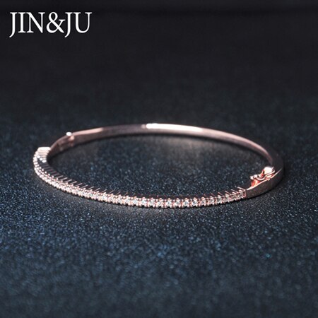 Beautyful Gold Farbe Zirkonia Armreifen Rose Gold Farbe Armbänder Silber Farbe Armreif Schmuck Für Frauen Geburtstag: 3 Stck Rose Gold