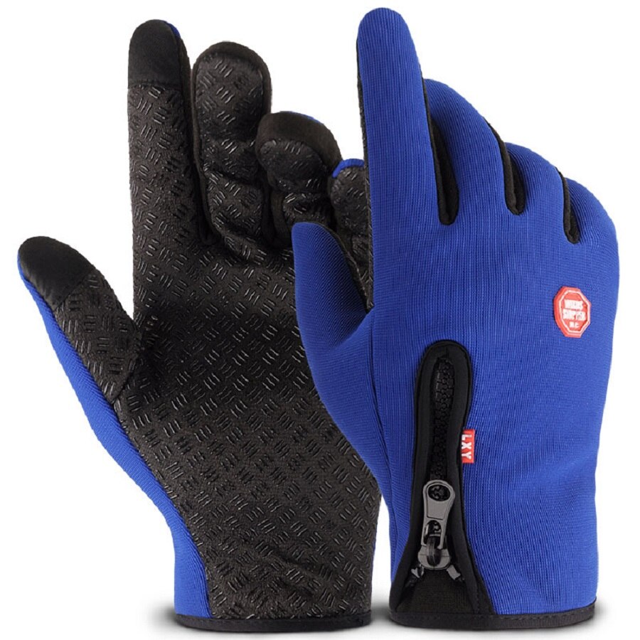 Guantes con cremallera para deportes al aire libre, para bicicleta y senderismo, antideslizantes, resistentes al agua, guantes suaves de abrigo, guantes deportivos para levantamiento de pesas y ejercicio físico