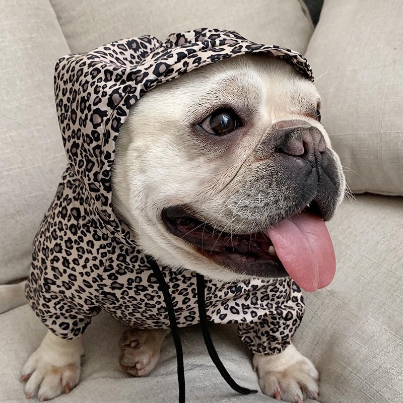 Pet Dog Clothes Leopard Dog Raincoat Spring Summer Sun Protection Pets Clothing French Bulldog Dogs Coat Pug Ropa Perro