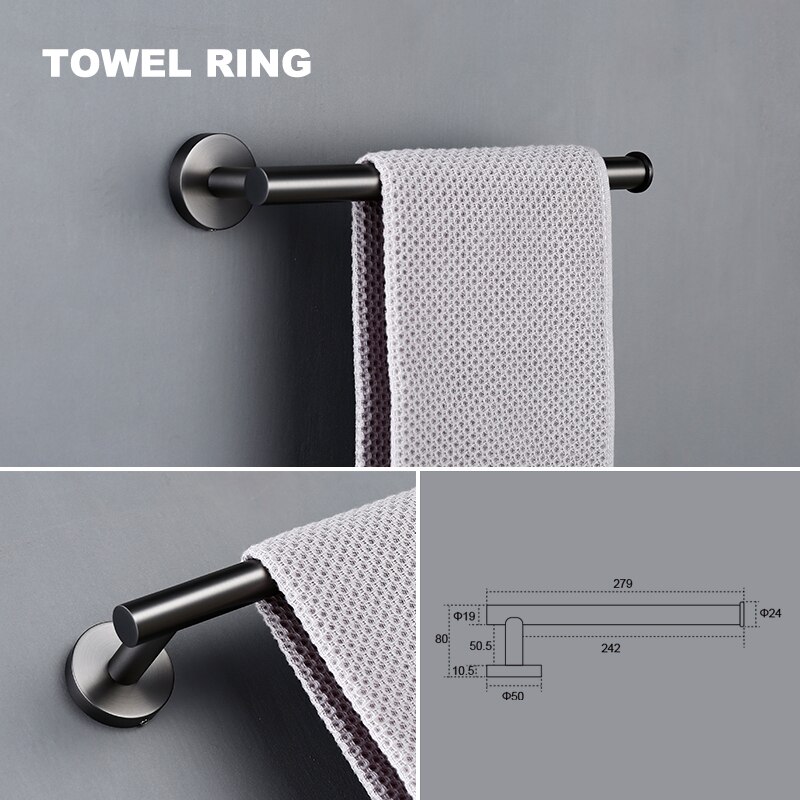 Badezimmer-Accessoires-setzt, mattschwarz, Rotguss, Chrom, gebürstetes Gold, Kleiderhaken, Handtuchhalter, Papierhalter, Smesiteli-Edelstahl