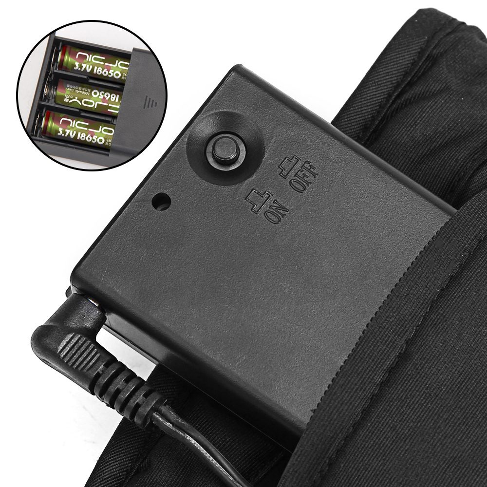 1 par de guantes de calefacción con caja de batería (pilas no incluidas) con pilas resistentes al agua para guantes de esquí y ciclismo de motocicleta