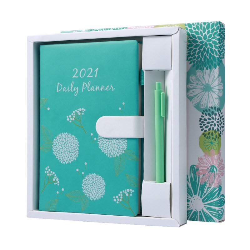 Kawaii Agenda Planner Organizer A5 Diary Notebook Weekly Journal Note Book Personal Business Travel Schedule Notepad Office: Green