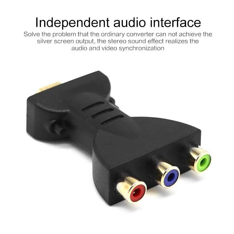 Adaptateur Audio-vidéo HDMI vers 3 RGB RCA plaqué or, convertisseur de composants AV, 720P 1080P, Signal numérique pour HDTV DVD, Plug And Play