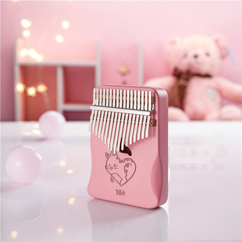 17 Keys Kalimba калимба Mahogany Thumb Piano Mbira Keyboard Finger musical Instrument Africa finger piano instrumento musical: Cute cat