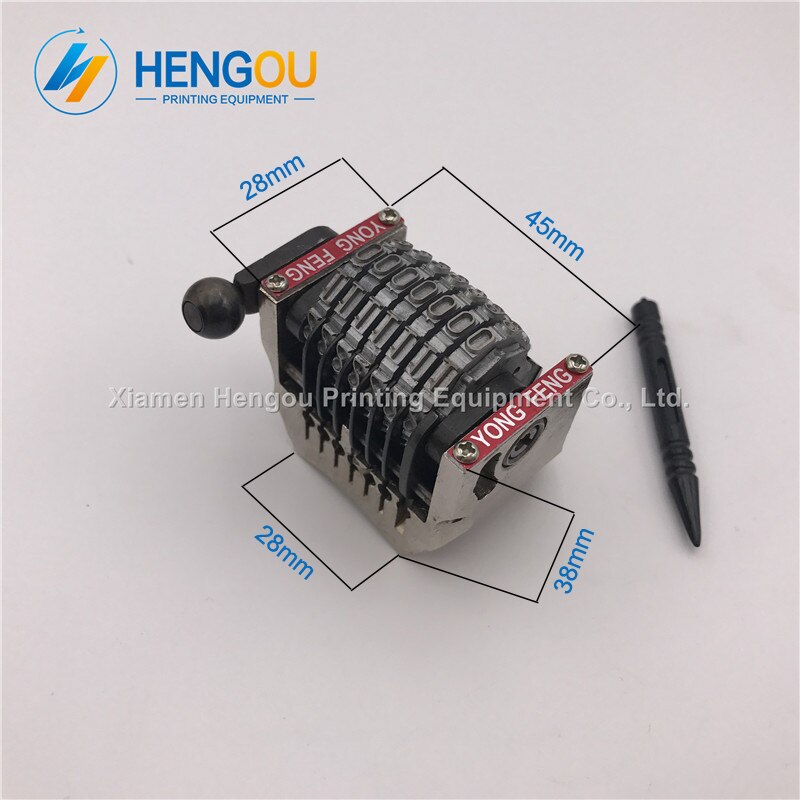 1 stuk 7 cijfers GTO Nummering machine Verticale Linksom Achteruit Jump 109876 ......