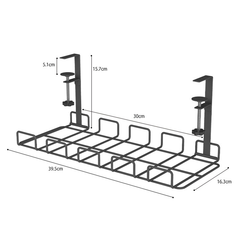 Bandeja de gestión de cables debajo del escritorio, organizador para cables, cables, regleta, estante de almacenamiento debajo de la mesa para oficina, 1 ud.: Default Title