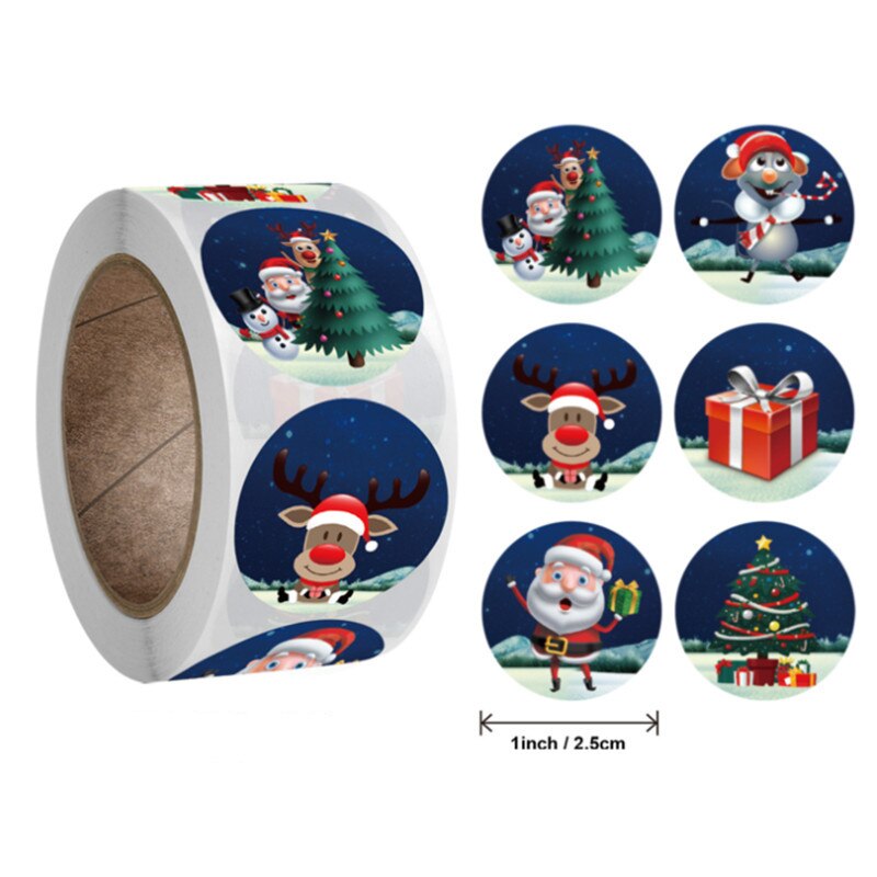 500 stuks kerststicker verpakkingsetiket pot envelop zegel goudfolie 1 inch feestgunsten: M