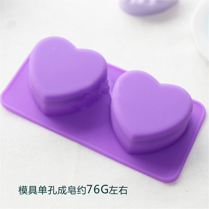 Food Grade Soft Silicone Handmade Soap Mold Heart Shape Roses Two Cavities LOVE Flexible Silicone Soap Mold Soap Making Set